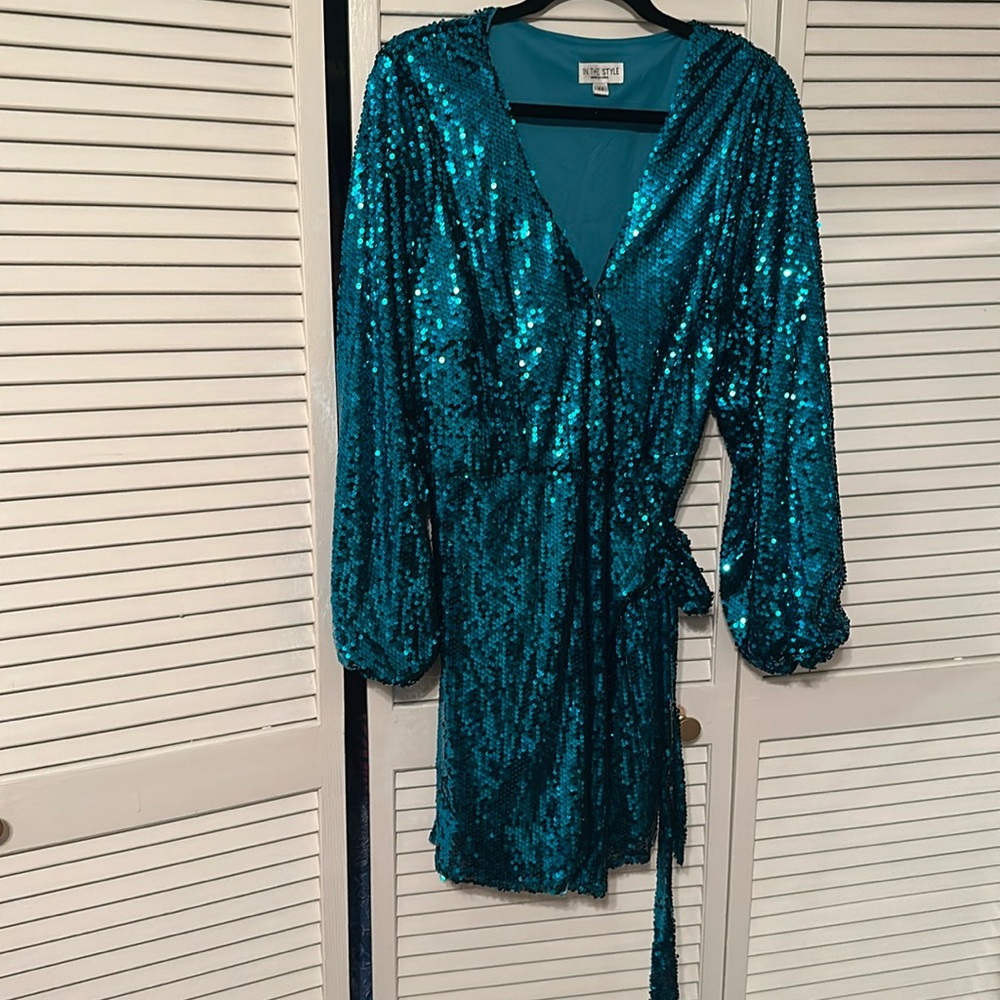Asos Sequin Wrap Dress